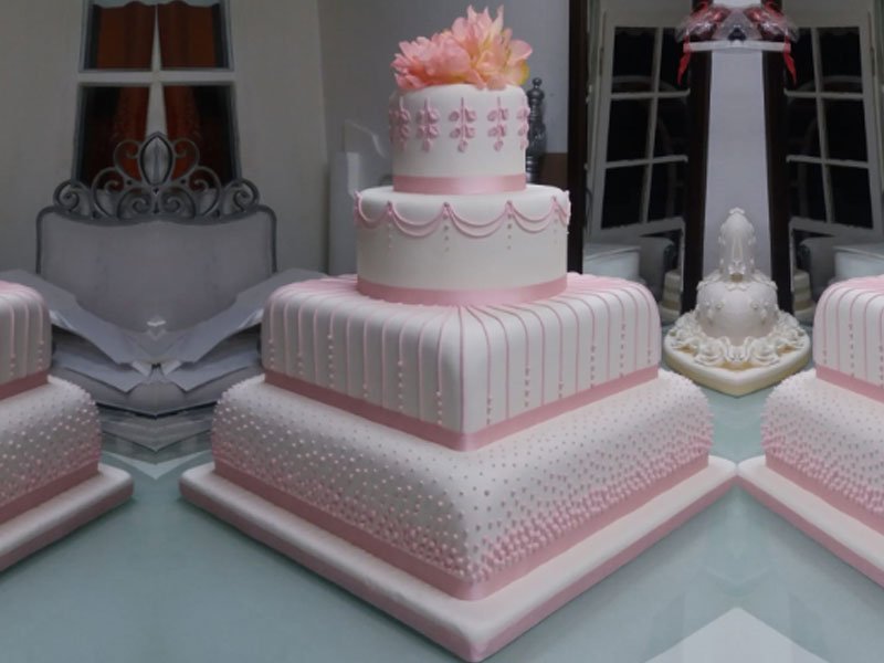 Çiçekli Nişan Maket Pasta Modeli Kirala